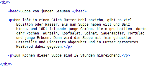 Transformierte Suppe von jungen Gemüsen